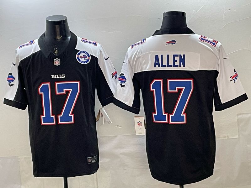 Men 2026 Buffalo Bills #17 Allen black white Limited Nike NFL Jersey style 06